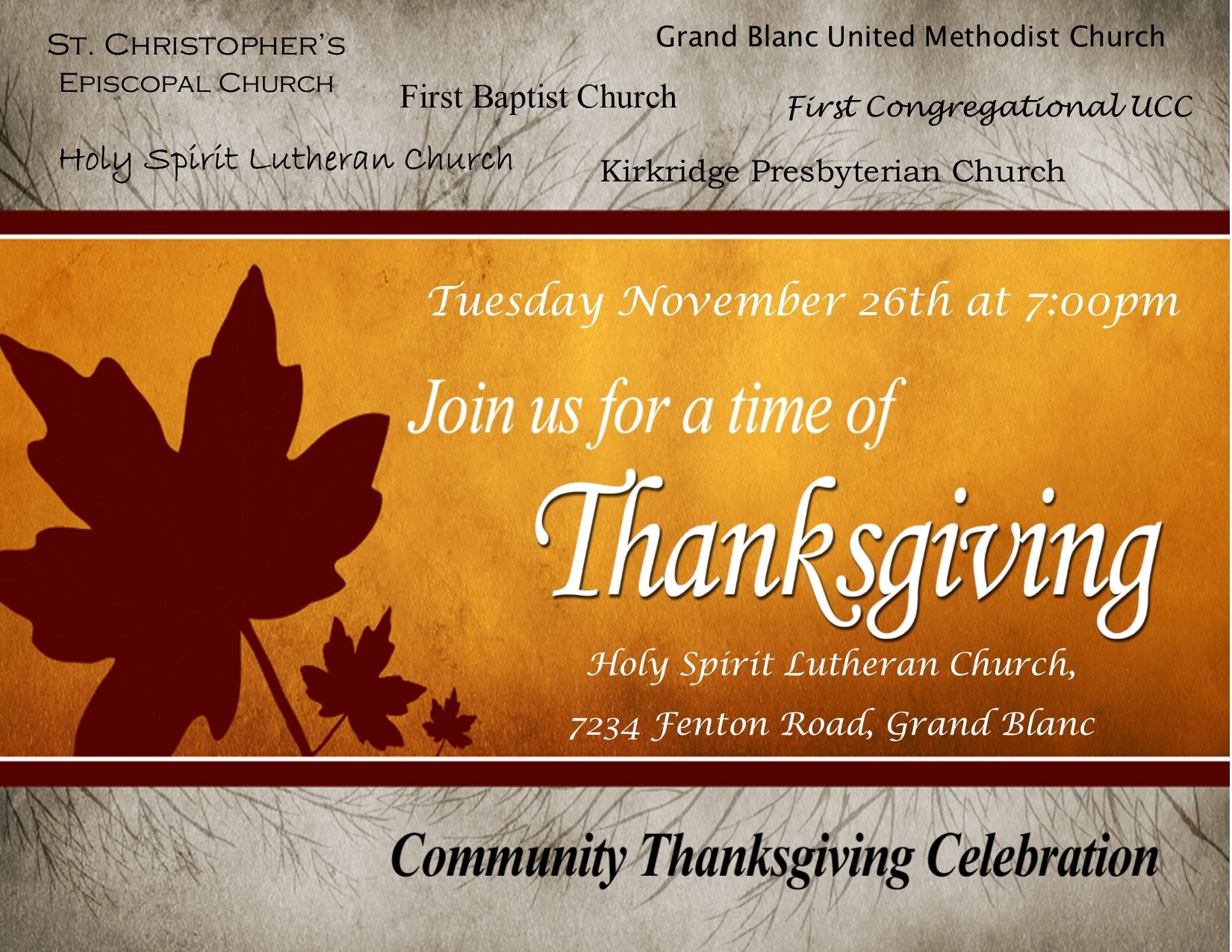 Join us Tuesday evening as we gather as one Grand Blanc faith community. There w...